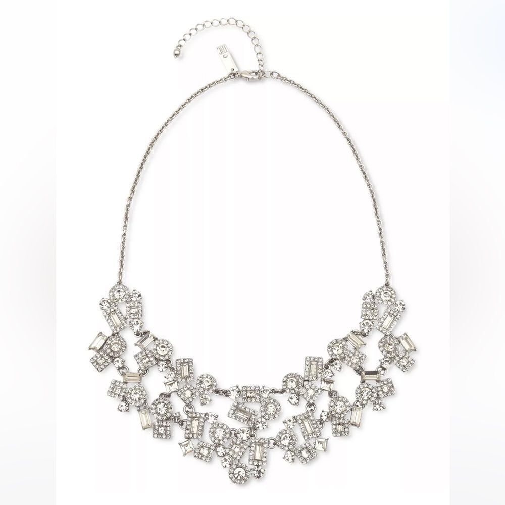 NWT INC INTERNATIONAL CONCEPTS Silver-Tone Crystal Frontal Necklace, 17" + 3"